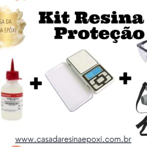 Kit Resina Epóxi Redelease + Proteção - Completo c/ Resina Clear 292g + Balança Digital Precisão + Mascará de Proteção + Óculos de Proteção