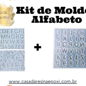 Kit Molde Silicone - Alfabeto Invertido 4cm p/ Letra + Molde Silicone – Mini Alfabeto Invertido 1.5cm p/ Letra