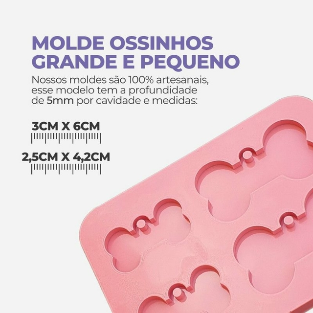 Molde De Silicone - Osso E Ossinho Plaquinha Chaveiro