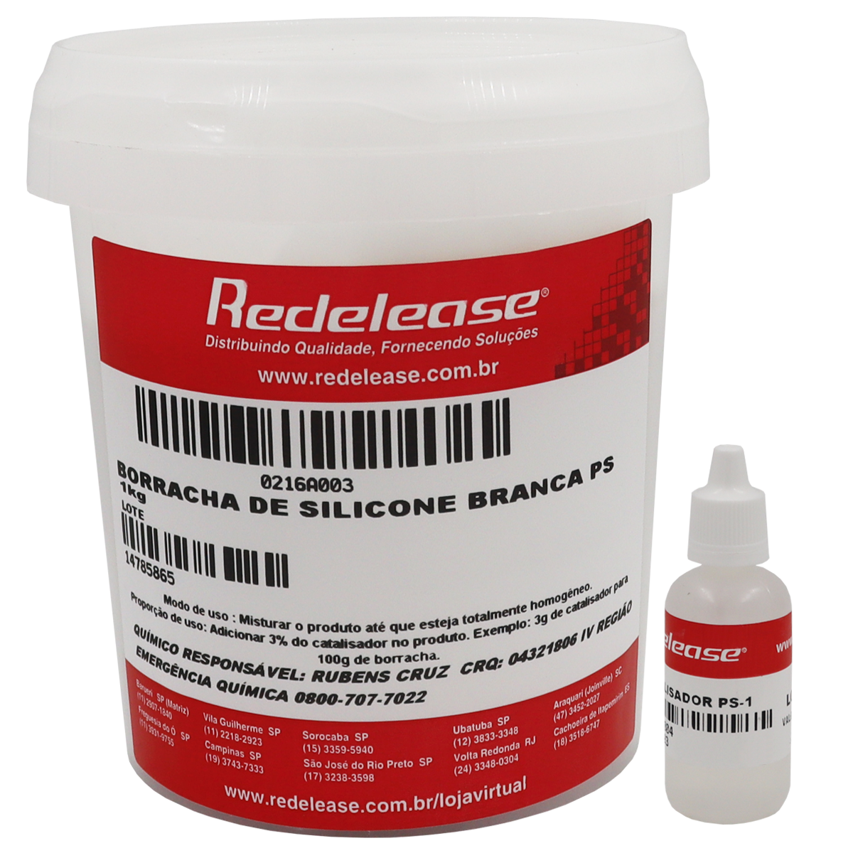 Borracha De Silicone Branca Alta Flexibilidade para Moldes Com Catalisador (1,030 Kg)